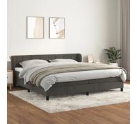 vidaXL Lit à sommier tapissier et matelas Gris foncé 90x190 cm Velours