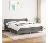 Sommier à Lattes de Lit et Matelas Rembourré Gris Clair 90x190 cm Tissu vidaXL