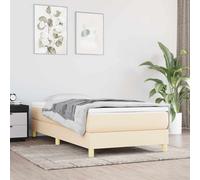 Sommier à Lattes de Lit et Matelas Rembourré Gris Foncé 90x190 cm Tissu vidaXL