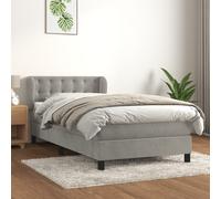 Boxspring met matras fluweel lichtgrijs 80x200 cm3127457
