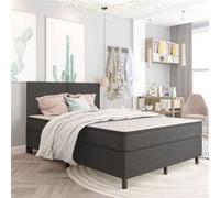 Sommier tapissier Gris foncé Tissu 1 - VidaXL Gris