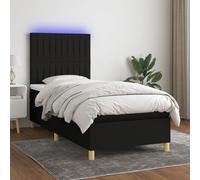 Sommier à Lattes de Lit Matelas et LED Rembourré Gris Clair 100x200 cm vidaXL