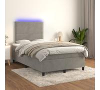 Sommier à Lattes de Lit Matelas et LED Rembourré Gris Foncé 120x200 cm vidaXL
