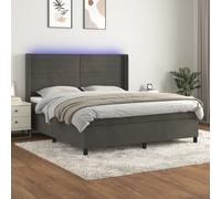 Boxspring met matras en LED fluweel donkergrijs 180x200 cm3139518