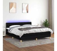 Boxspring met matras en LED stof zwart 160x200 cm3133807