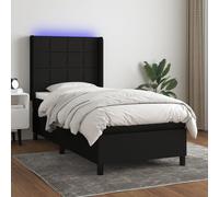 Sommier à Lattes de Lit Matelas LED Rembourré Gris Clair 90x190cm Tissu vidaXL