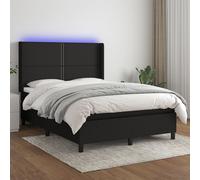 Sommier à Lattes de Lit Matelas LED Rembourré Gris Foncé 140x190 cm Tissu vidaXL