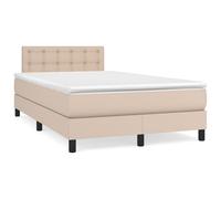 Sommier à Lattes de Lit Matelas Rembourré Cappuccino 120x190cm Similicuir vidaXL