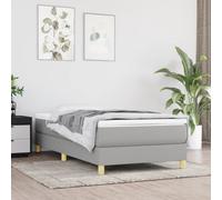 Vidaxl Cadre De Lit Gris Clair 90x190 Cm Tissu Gris