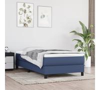 Cadre de lit sans matelas bleu 160x200 cm tissu