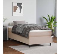 vidaXL Cadre de Lit à Ressorts, Lit Rembourré, Lit Double, Lit Adulte de Chambre à Coucher Intérieur, Moderne, Cappuccino 180x200 cm Similicuir