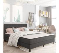Boxspring stof donkergrijs 140x200 cm3054716
