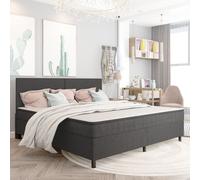 Sommier à Lattes de Lit Rembourré Simple Adulte Gris Tissu 80x200 cm vidaXL