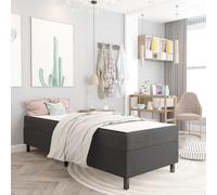 Sommier à Lattes de Lit Rembourré Simple Gris Foncé Tissu 100x200 cm vidaXL