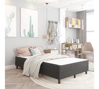 Sommier à Lattes de Lit Rembourré Simple Gris Foncé Tissu 100x200 cm vidaXL