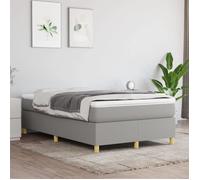 Sommier à lattes - DUOKON - 120x200 cm - Tissu gris clair - Montage facile - 2 places