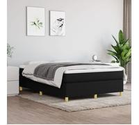 Sommier à lattes - DUOKON - 140x200 cm - Tissu noir - 2 places - Montage facile