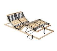 Sommier à lattes électrique sans matelas avec 7 zones 70x200 cm Anthracite, gris clair, noir G
