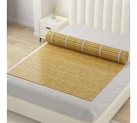 Sommier à lattes en bambou - Sommier pliable pour dormir - Coussin enroulable lisse et respirant avec protection de la taille
