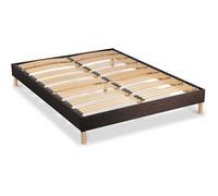 BELLECOUR LITERIE - Sommier à lattes en bois LUMIERE 140x190 cm - Coloris Marron - Livré en kit Marron G
