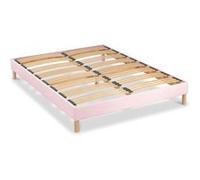 BELLECOUR LITERIE - Sommier à lattes en bois LUMIERE 140x190 cm - Coloris Rose - Livré en kit Rose G