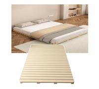 Sommier à Lattes Pliable en Bois, sommier Double en Bois - Lattes de lit Portables en pin avec Coussin antidérapant et insonorisant, Support de Matelas pour Cadre de lit Pliant (135 x 190 cm