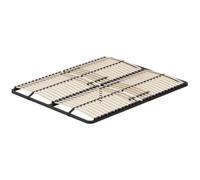 Sommier à Lattes Résistant - fermeté réglable 200 x 200 cm Noir | Un pied central est fourni dès 140 cm de largeur ; la bande stabilisatrice favorise une répartition uniforme de l'appui.