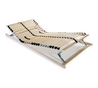 Sommier à lattes sans matelas avec 28 lattes 7 zones 70x200 cm Brun G