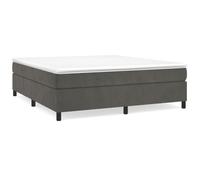 Sommier à ressorts - AKOZON - Velours Gris foncé - 160x200 cm - 2 places - Pieds inclus