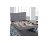 Sommier avec tête de lit LAVEZZI 140x190 cm - Coloris Beige