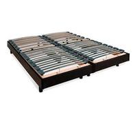 BELLECOUR Sommier Électrique 2 x 70x190 (140x190cm) 2 Places à Lattes avec tête, Buste & Pieds relevables et télécommande Filaire Modèle Flex - Fabriqué en France
