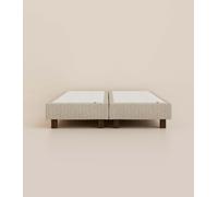Sommier Boxspring 90x200 cm - Beige - Pin massif et ressorts durables - Design italien - Confort parfait - Garantie 5 ans - Tediber