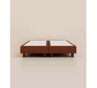 Sommier Boxspring 90x200 cm - Rouge - Pin massif et ressorts durables - Design italien - Confort parfait - Garantie 5 ans - Tediber