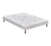 Sommier Bultex confort ferme 14 cm + pieds 90x190 Blanc, Gris G