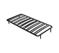 Sommier cadre à lattes 90 x 190 cm - 15 lattes - 3 zones soutien lombaire renforcé - Avec pied - Noir - CERRISI de YSMEE