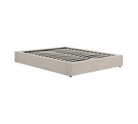 Vente-unique - Sommier Coffre 140 x 190 cm en Velours côtelé - Créme - KARESO de YSMÉE