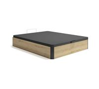 Sommier coffre 140 x 190 cm - Naturel clair et noir - NAMOSI de YSMÉE