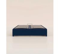 Sommier coffre 140x190 cm - Bleu - Acier recyclé et lattes en bois - Grand volume de rangement - Ouverture facile - Fait en France - Tediber