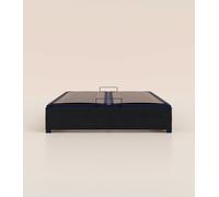 Sommier coffre 140x190 cm - Noir Anthracite - Acier recyclé et lattes bois - Grand volume de rangement - Ouverture facile - Fait en France - Tediber