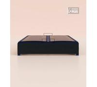 Sommier coffre 140x200 cm Plus - Noir Anthracite - Acier recy t lattes bois - Grand volume de rangement - Ouverture facile - Fait en France - Tediber