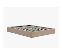Sommier coffre 180 x 200 cm en velours côtelé - Beige - KARESO de YSMEE
