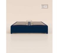 Sommier coffre 180x200 cm Plus - Bleu - Acier recy t lattes en bois - Grand volume de rangement - Ouverture facile - Fait en France - Tediber