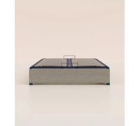 Sommier coffre 90x190 cm - Gris - Acier recyclé et lattes en bois - Grand volume de rangement - Ouverture facile - Fait en France - Tediber