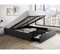 Sommier coffre et tiroir 140 x 190 cm - Gris anthracite - OSLA de YSMÉE