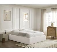 Sommier coffre INERA tissu bouclette blanc 160x200 BOBOCHIC 160x200 Blanc