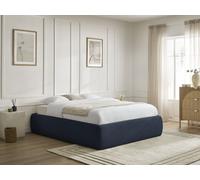 Sommier coffre INERA tissu lisse bleu 180x200 BOBOCHIC 180x200 Bleu