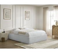 Sommier coffre INERA tissu lisse gris clair 180x200 BOBOCHIC 180x200 Gris clair