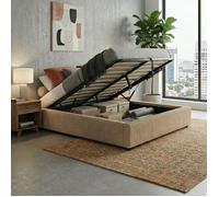 Sommier coffre - SAMPUR - Vegas - 90x190 cm - Velours côtelé beige - Coffre 900 L