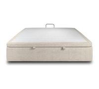 Sommier Coffre Tissu Beige clair 160x200 H39cm
