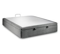 Sommier Coffre Tissu Gris anthracite 140x190 H39cm -Grand espace de rangement